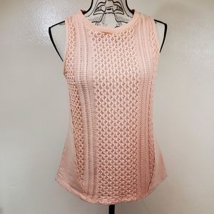 Saturday Sunday Anthropologie Pink Knitted Tank Top Size Medium